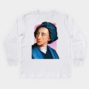 English Poet Alexander Pope illustration Kids Long Sleeve T-Shirt